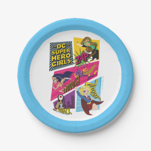 Assiettes En Carton Panneaux d'action pour filles Super Hero DC