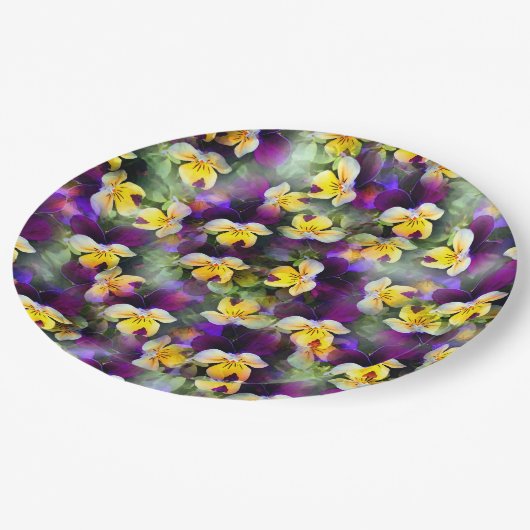 Assiettes En Carton Panneaux d'aquarelle Abstraits (Angle)