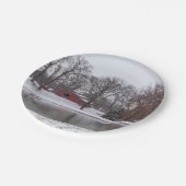 Assiettes En Carton Pano de la ferme d'hiver (Angle)