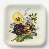 Assiettes En Carton Pansies classiques (Recto)