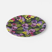 Assiettes En Carton Pansies de papier floral (Angle)