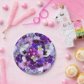 Assiettes En Carton Pansies glorieuses, (Fête)