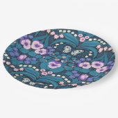 Assiettes En Carton Pansies, oiseaux et papillons (Angle)