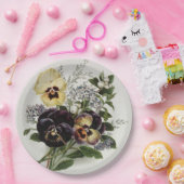 Assiettes En Carton Pansies vintages violettes et jaunes (Fête)