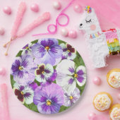 Assiettes En Carton Pansies violettes sur toutes les plaques en papier (Fête)