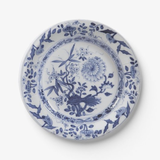 Assiettes En Carton Pantalon d'oignon chinoiserie bleu blanc (Devant)