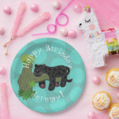 Assiettes En Carton Panthère noire Jaguar dessin animé personnalisé an (Fête)