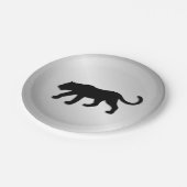 Assiettes En Carton Panthère noire sur argent (Angle)