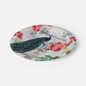 Assiettes En Carton paon et rose (Angle)