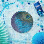 Assiettes En Carton Paon pourpre et turquoise (Fête)