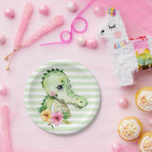 Assiettes En Carton Pap Baby shower Alligator Aquarelle (Fête)