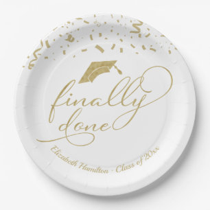 Assiettes En Carton Pap Fini Gold Calligraphy