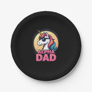 Assiettes En Carton Papa licorne drôle Laufey hommes Fête des pères No