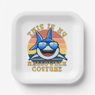 Assiettes En Carton Papa Requin Soleil Couchant Drôle Épouvantable