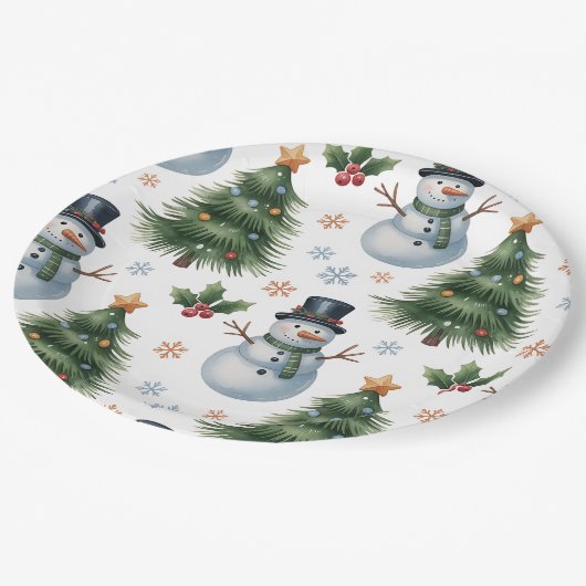 Assiettes En Carton Paper Plate-Christmas Tableware (Angle)