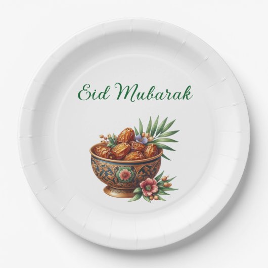 Assiettes En Carton Paper Plate-Eid Mubarak Tableware (Devant)