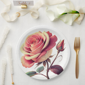 Assiettes En Carton Paper Plate floral wedding/shower