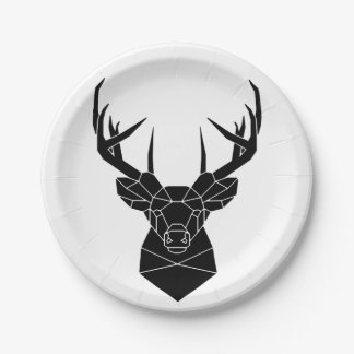 Assiettes En Carton Paper plate with deer / pape avec cerf