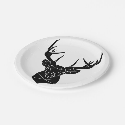 Assiettes En Carton Paper plate with deer / pape avec cerf (Angle)