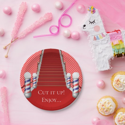 Assiettes En Carton Paper Plates Barbershop (Fête)