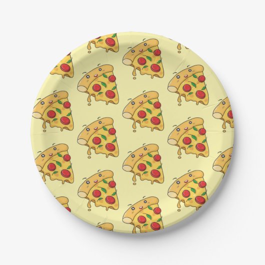 Assiettes En Carton Paper Plates, Yellow Pizza Cheese (Devant)
