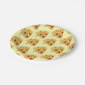 Assiettes En Carton Paper Plates, Yellow Pizza Cheese (Angle)