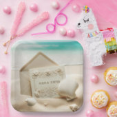 Assiettes En Carton Papeterie mariage Dans Ocean Beach Sand (Fête)