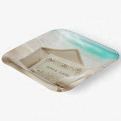 Assiettes En Carton Papeterie mariage Dans Ocean Beach Sand (Angulaire)
