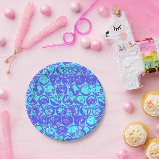 Assiettes En Carton Papier à bulle d'art pop (Fête)