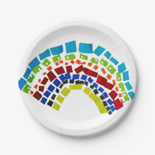 Assiettes En Carton Papier arc en ciel