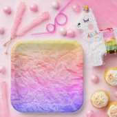 Assiettes En Carton Papier arc-en-ciel recouvert (Fête)