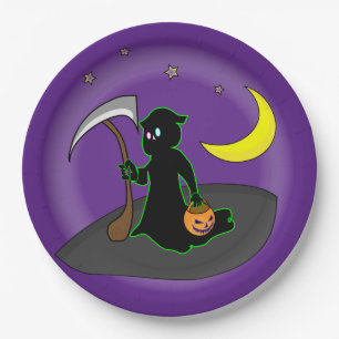 Assiettes En Carton Papier, Ax, Lune Plaques Papier Halloween