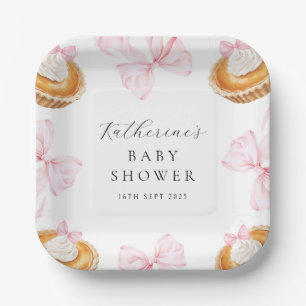Assiettes En Carton Papier Baby shower à tarte Coquette Cutie Napkin