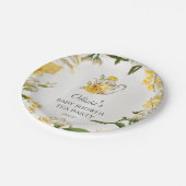 Assiettes En Carton Papier Baby shower à thé vert jaune floral (Angle)