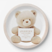 Assiettes En Carton Papier Baby shower neutre pour l'ours en peluche (Devant)
