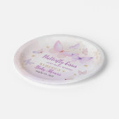 Assiettes En Carton Papier Baby shower rose violet papillon (Angle)