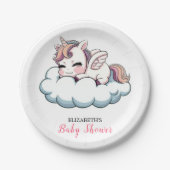 Assiettes En Carton Papier Baby shower Unicorn Imaginaire doux (Devant)