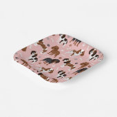 Assiettes En Carton Papier Cavalier King Charles Spaniel Paws and Bone (Angulaire)