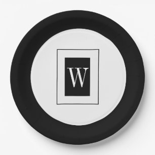 ASSIETTES EN CARTON PAPIER CHIC PLATE_BLACK/WHITE