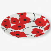ASSIETTES EN CARTON PAPIER CHIC PLATE_MODERN REDPOPPIES (Angle)