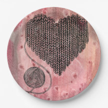 Papier Coeur de Laine Tricoté Pastel Rose Aquarell
