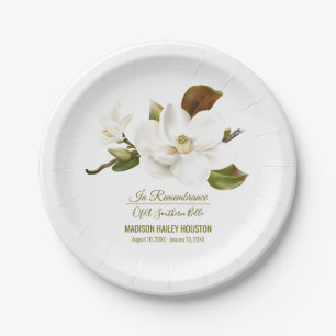 Assiettes En Carton Papier commémoratif des funérailles de Magnolia