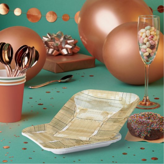 Assiettes En Carton Papier comptable du grand livre à café (Multi)