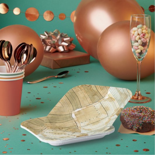 Assiettes En Carton Papier comptable du grand livre à café (Multi)