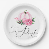 Assiettes En Carton Papier de Baby shower rustique rose pâle petit Cit (Devant)