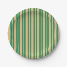 Papier de célébration rayé beige vert classique