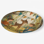 Assiettes En Carton Papier de fête d'anniversaire de la petite forêt d (Angle)