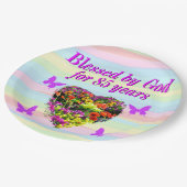 ASSIETTES EN CARTON PAPIER DE FLORALE 85E ANNIVERSAIRE (Angle)