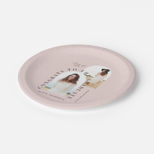 Assiettes En Carton Papier de graduation géométrique multiphoto modern (Angle)