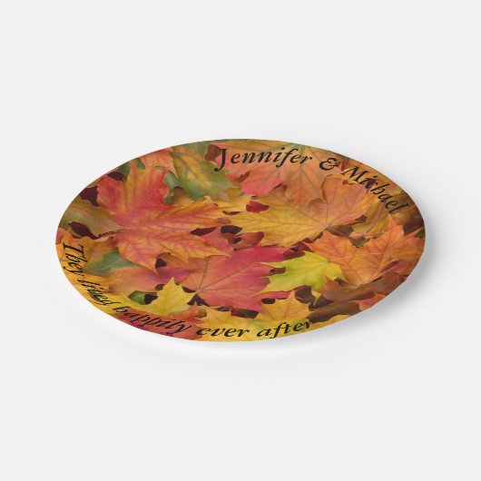 Assiettes En Carton Papier de réception Mariage Plaque Votre Nom Feuil (Angle)